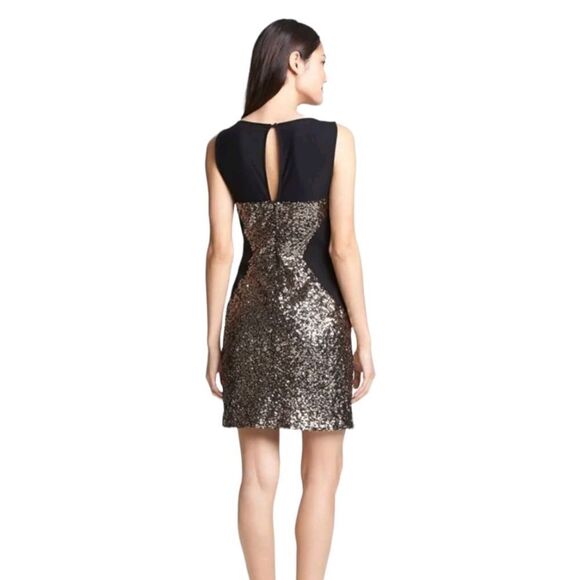 Aidan Mattox Black With Good Sequin Illusion Dress - Picture 3 of 17